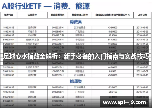 足球心水指数全解析：新手必备的入门指南与实战技巧